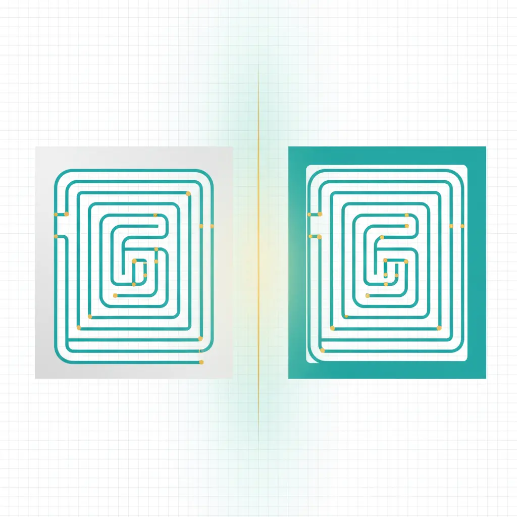 Two maze cards showing document and vector editing