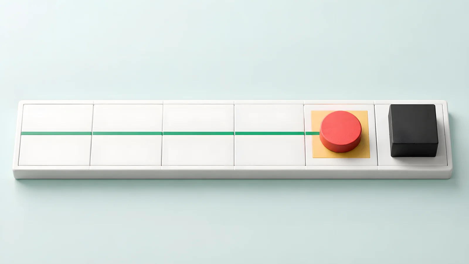 Stopping-rule illustration with a token in the last open cell before a blocker.